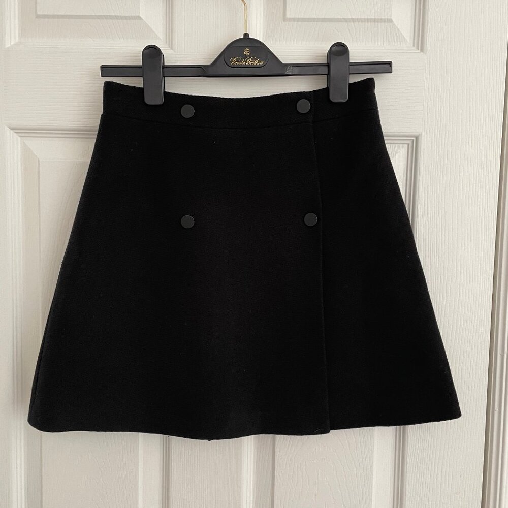 Maje Wool-Blend Mini Wrap Skirt